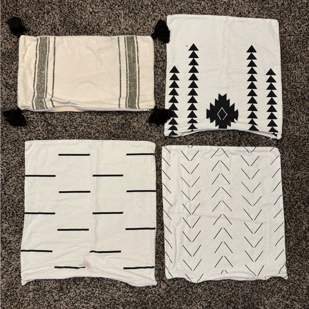 Woven Nook Pillow Covers Assorted Sizes - Set of 4